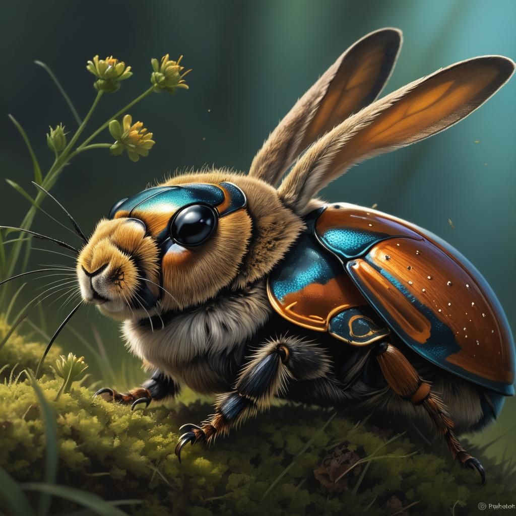 Hare-Scarab Beetle Hybrid by Android Jones
