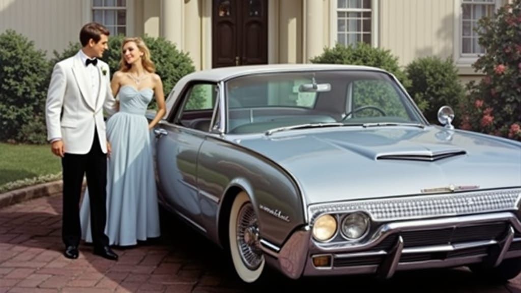 Prom Night: Young Love in Classic Illustration Style