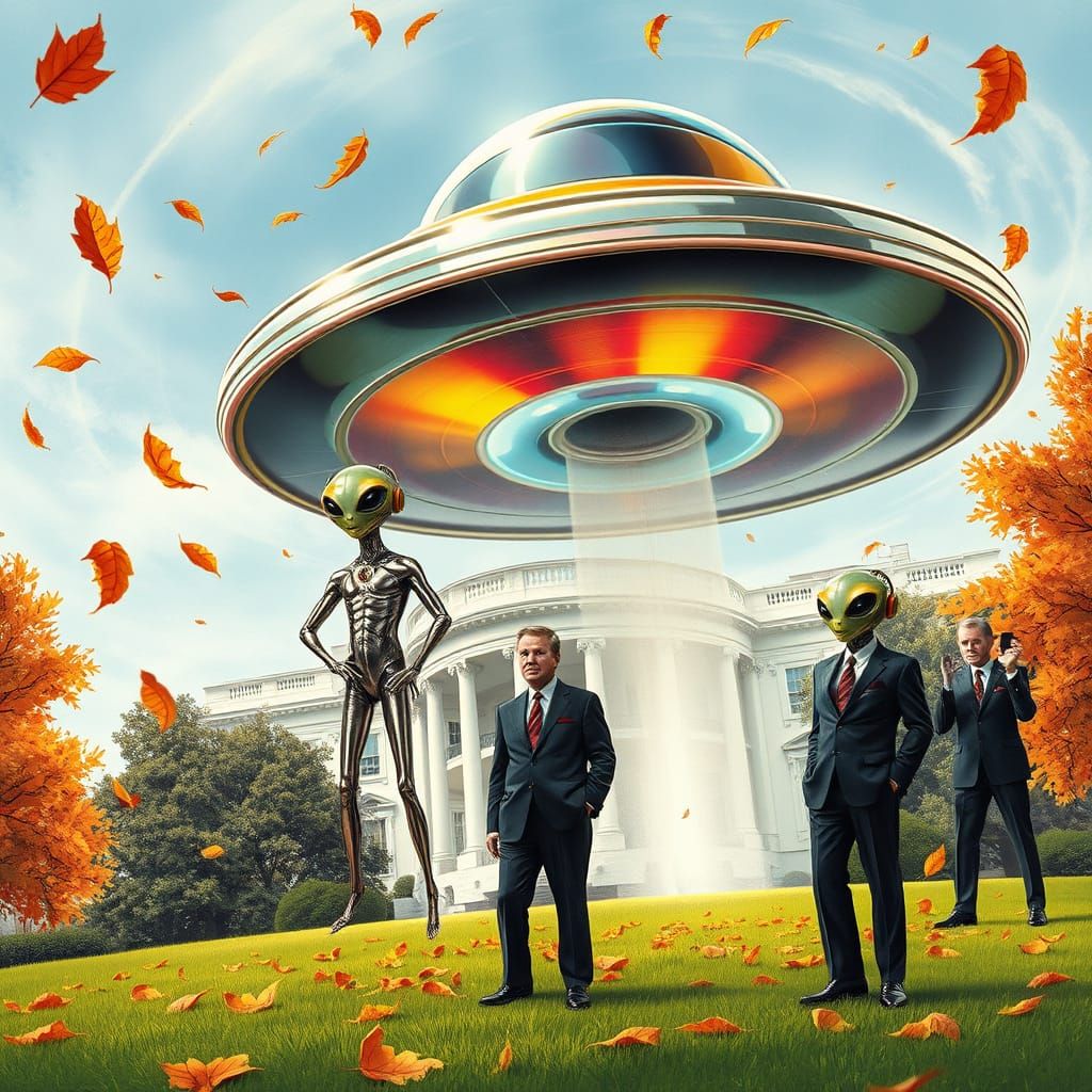 Retro-Futuristic Aliens Meet Richard Nixon in a Whimsical, P...