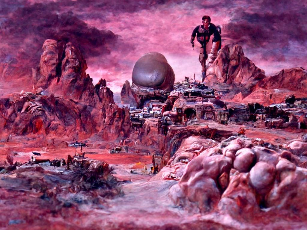 Mars Colony: 80s Sci-Fi Film Poster Art