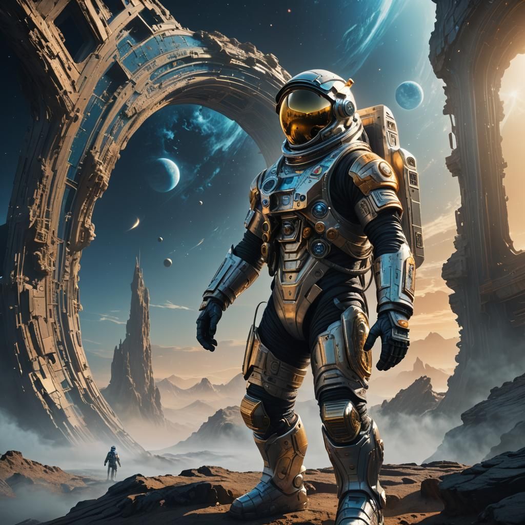 Astronaut at Alien Structure in LightWave 3D