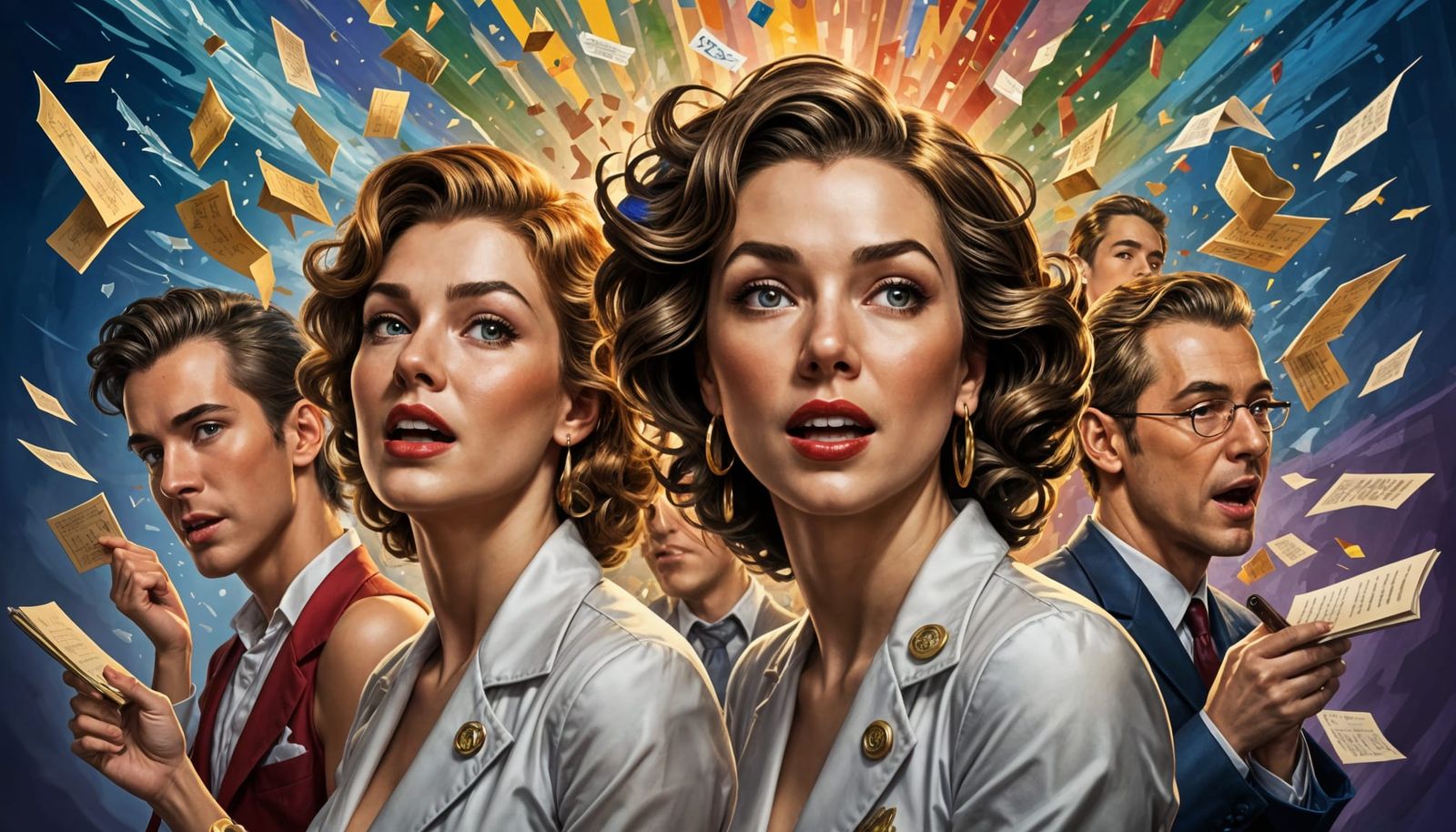 Hyperrealistic Portraits of Writers Embracing Dystopian Pros...