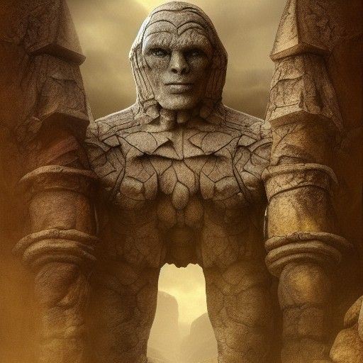 Epic Stone Golem Digital Matte Painting
