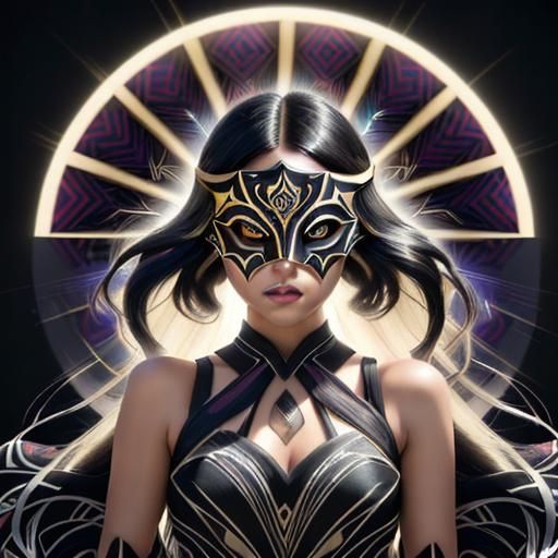 Elegant Woman with Art Deco Elements and God Rays