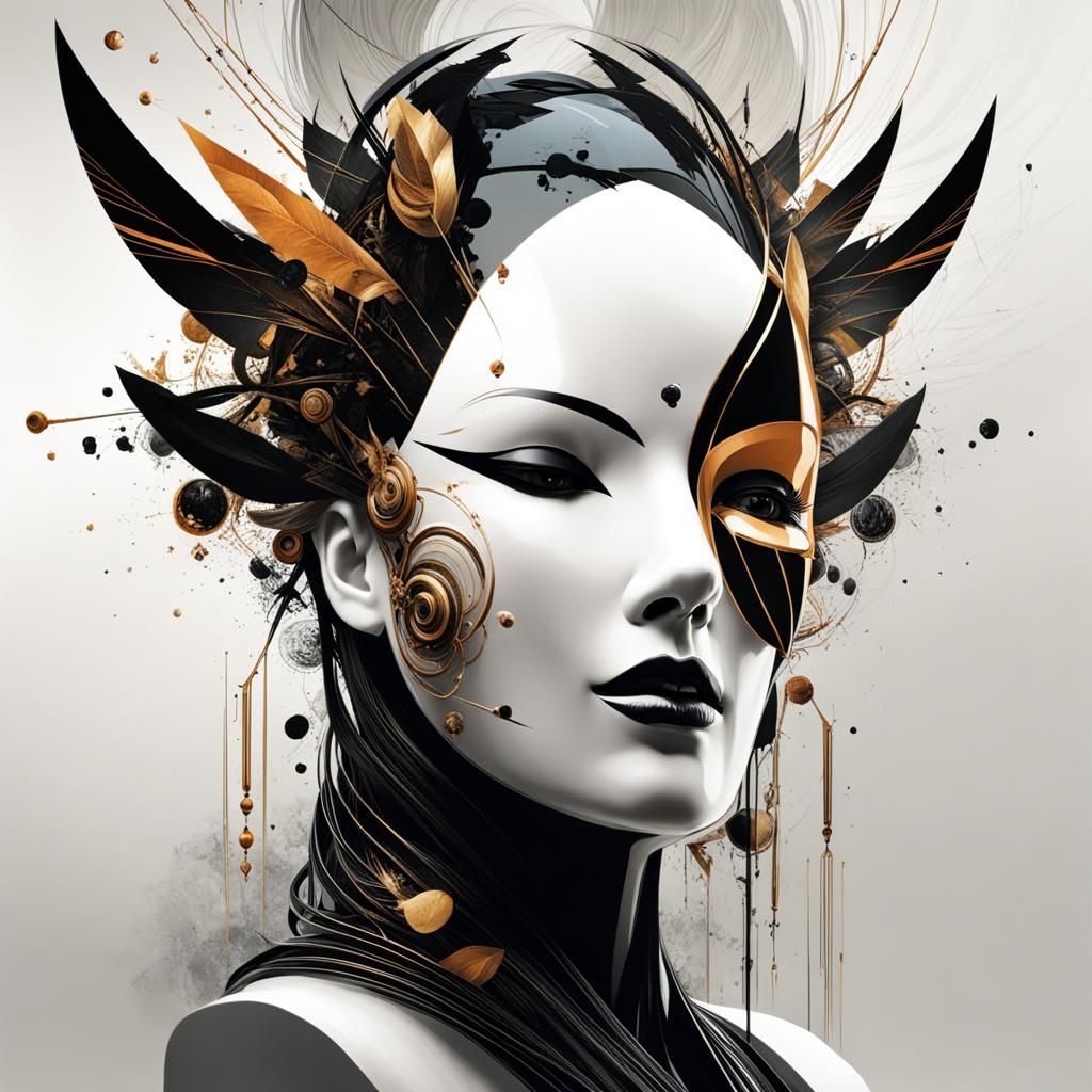 Divided Mind: Surreal Portrait of Duality