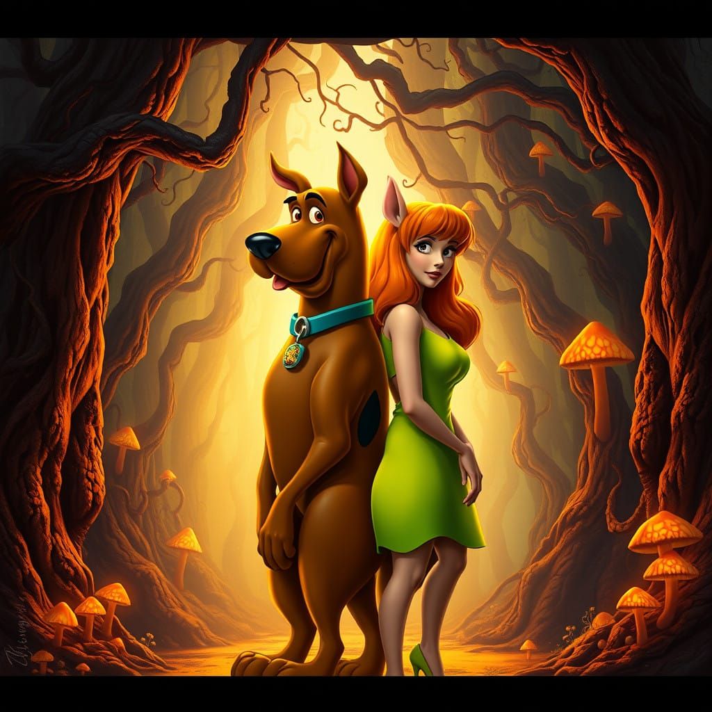 Mysterious Forest Encounter: Scooby Doo and Daphne