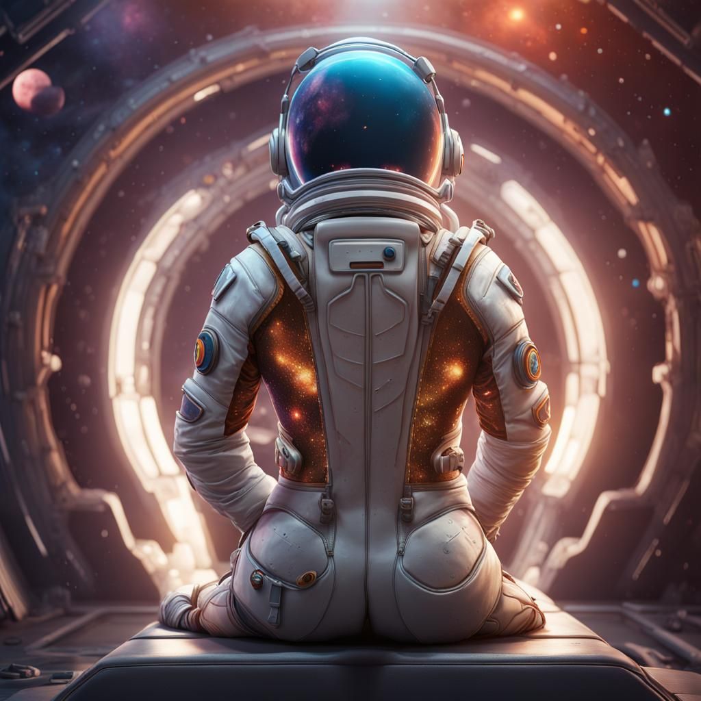 Princess in Spacesuit: Hyperrealistic Sci-Fi Portrait