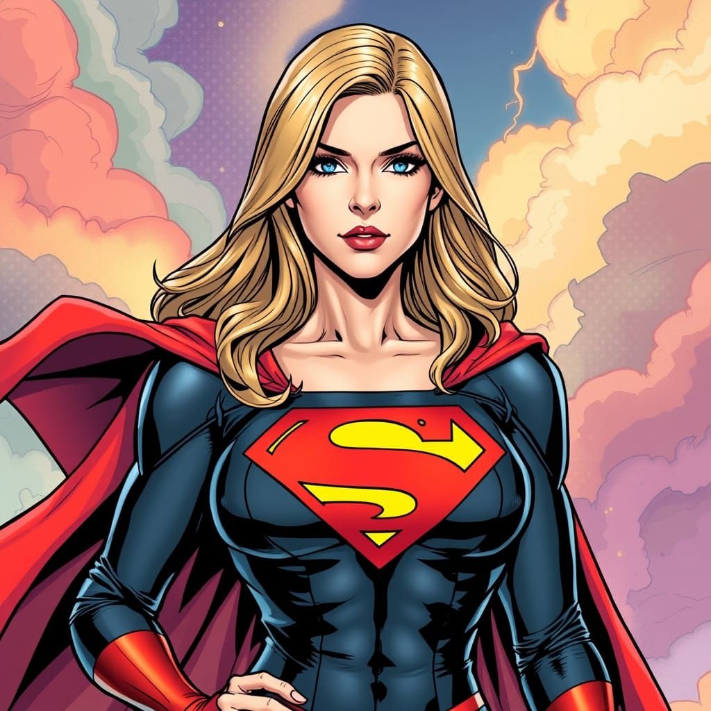 Supergirl Comic Art in Jim Lee and Tim Sale Style