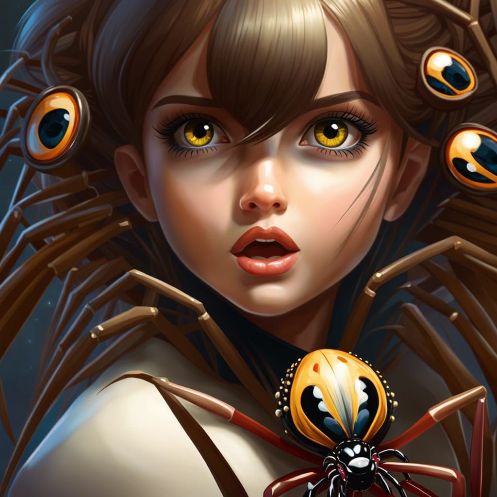 Girl with Spider Features: An AI-Generated Portrait