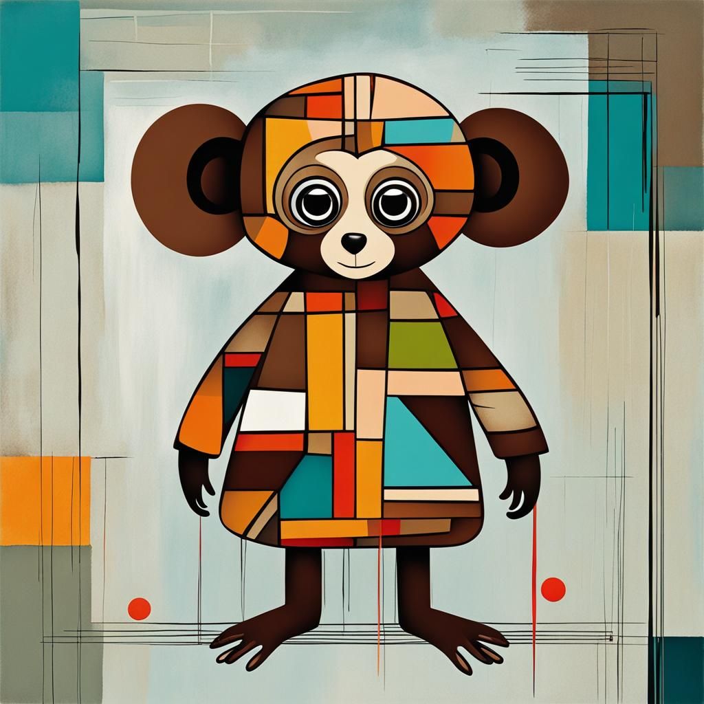 Abstract Cheburashka with Complementary Colors