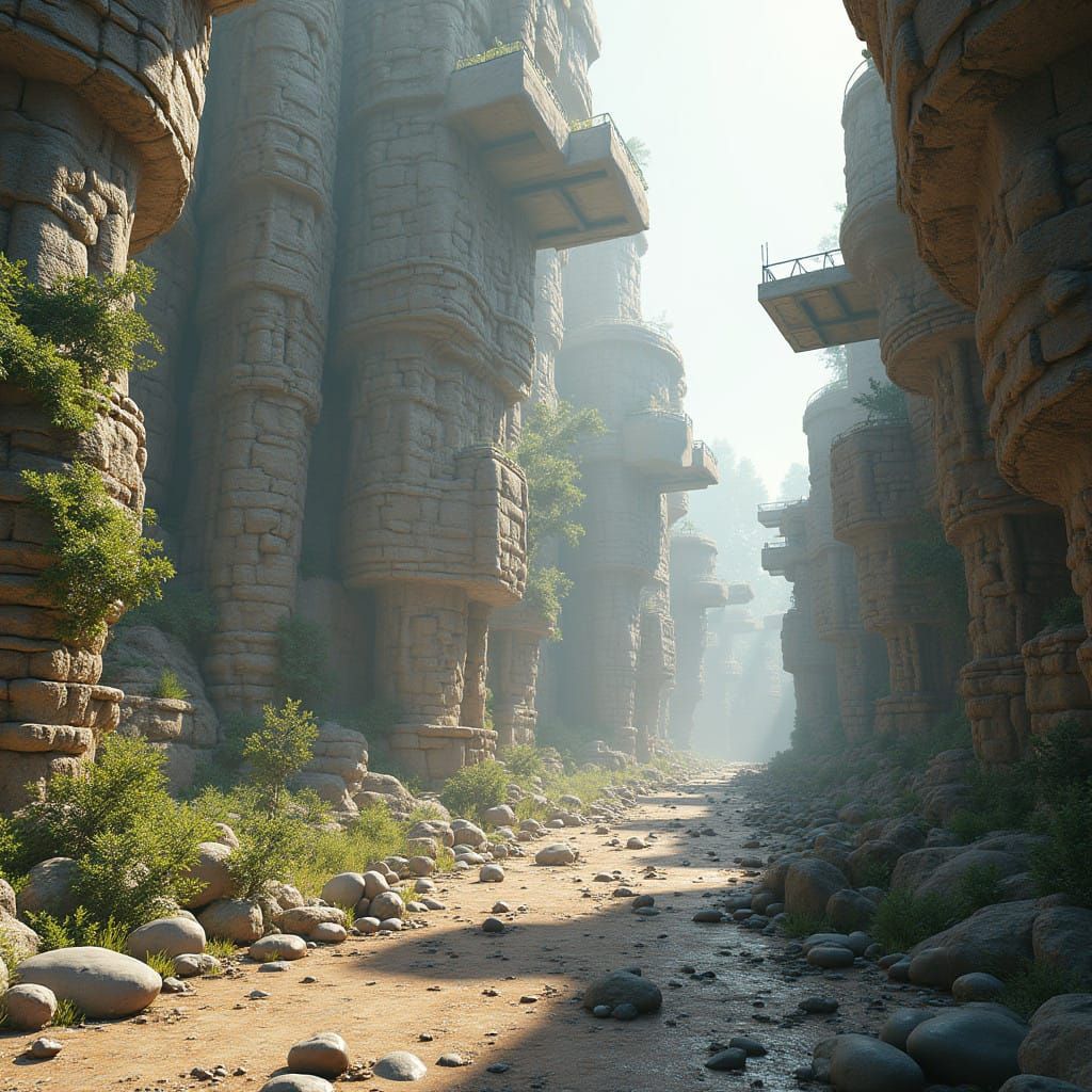 Ultra Realistic 8K Fantasy Environment with Complex Geometry...