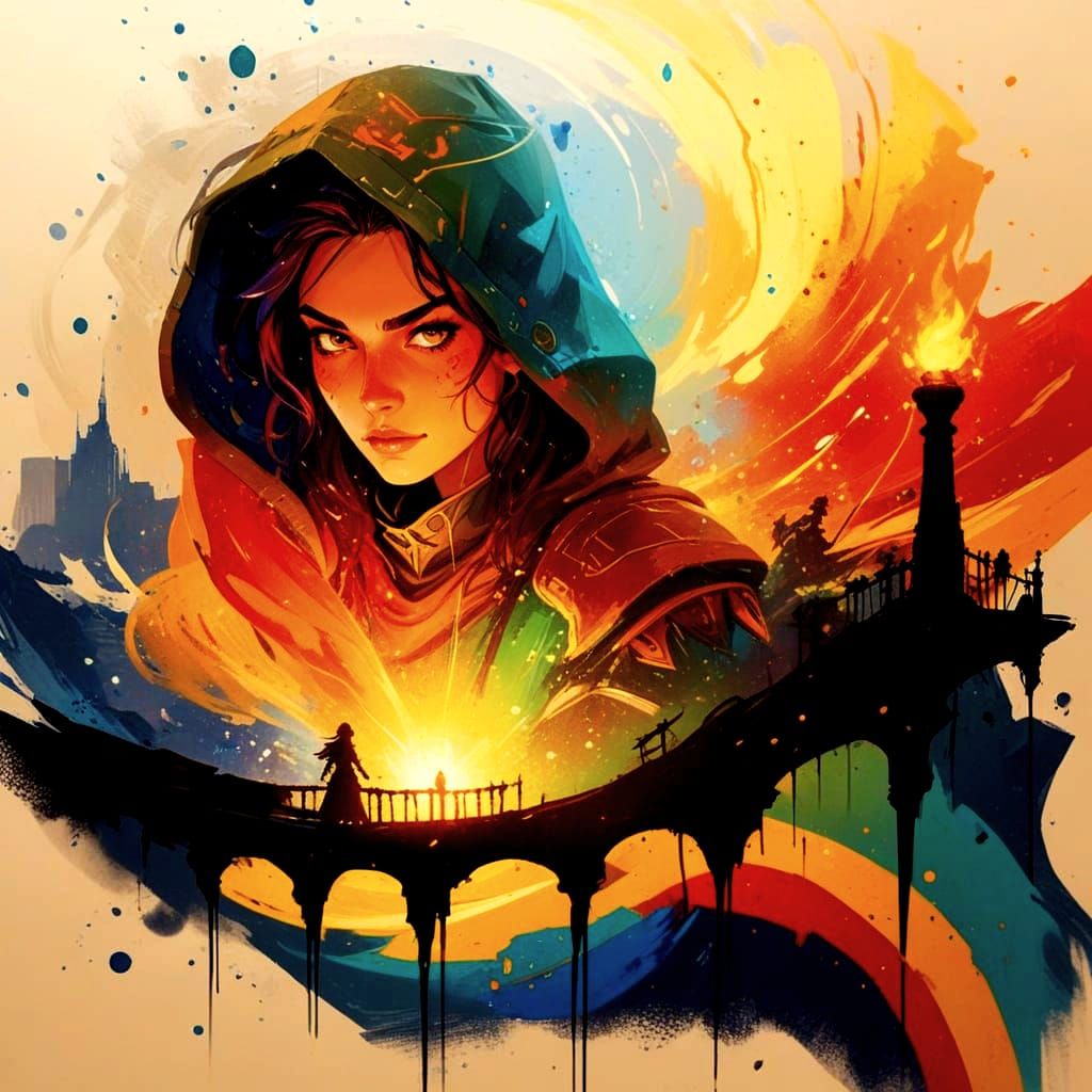 Whimsical Street Art Heroines in Vibrant Urban Landscape