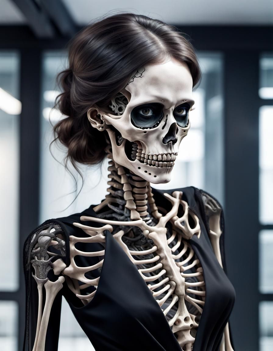 Cyberpunk Skeleton Executive in Black