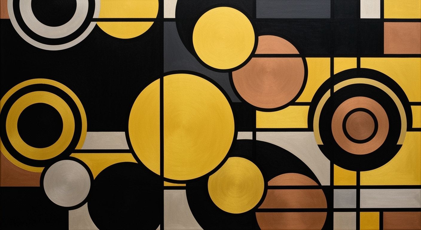 Mondrian-Style Network of Colorful Circles