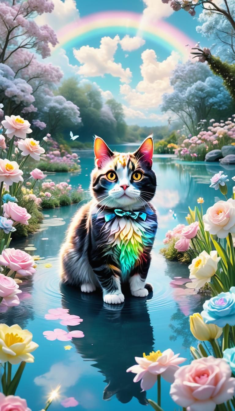 Magical Garden with Glowing Roses in Pastel Colors