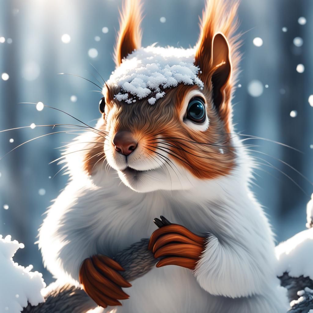 Squirrels in Winter Landscape Concept Art