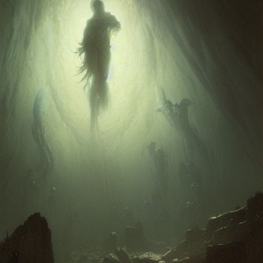 Horrific Burrowing Creature in Gothic Horror Style