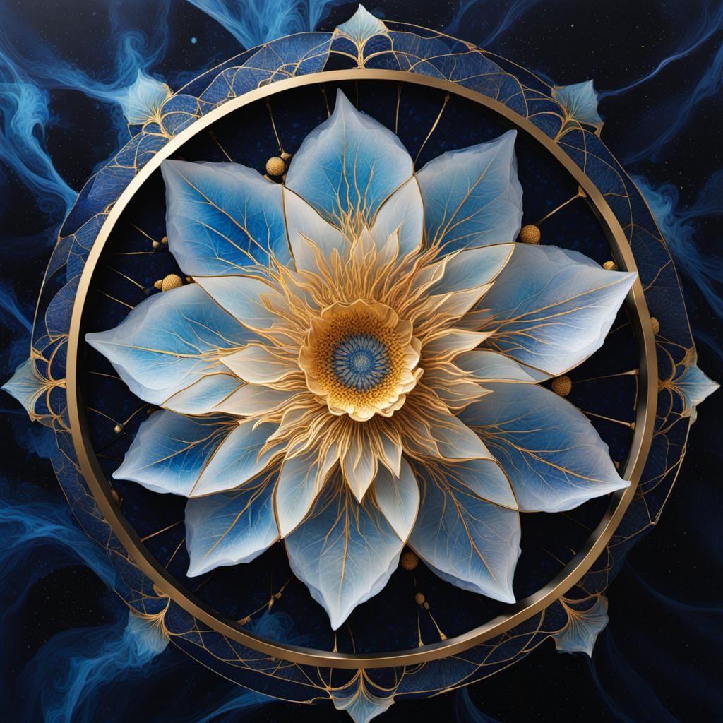 Kintsugi Ice Soul with Pyrographic Floral Design