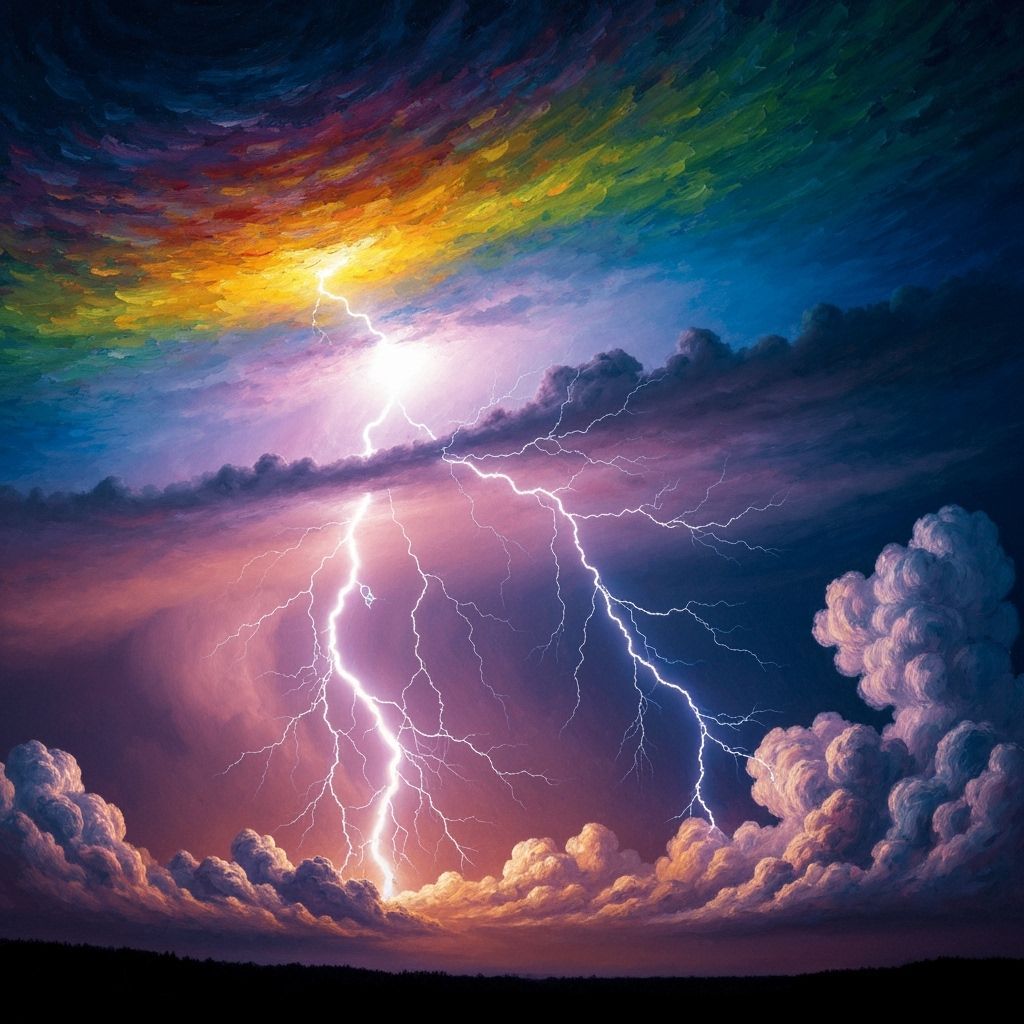 Stormy Clouds in Neo-Impressionist Expressionist Style