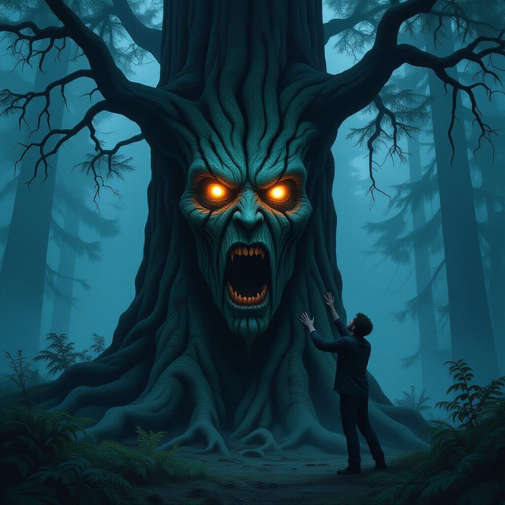 Redwood Tree Imprisoning a Soul, Grotesque Face