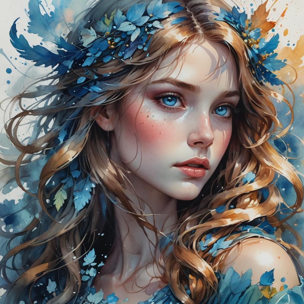 Watercolor Sprite Portrait with Dynamic Lighting