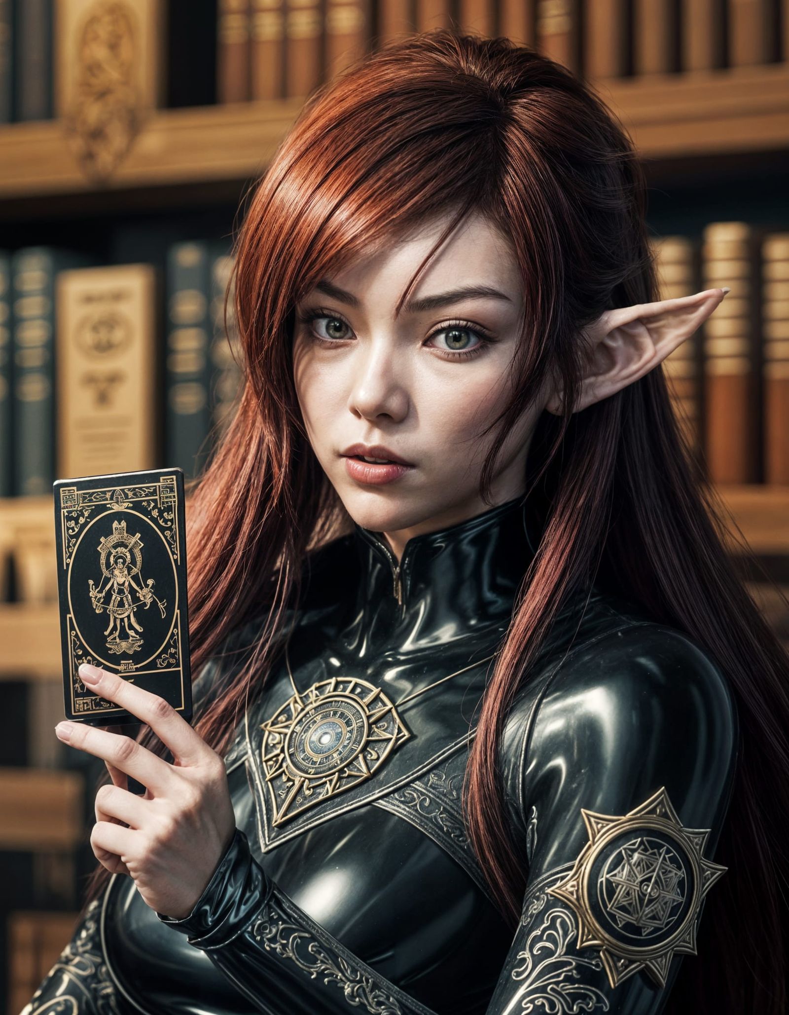 Oracle in Ancient Library: Anime Style