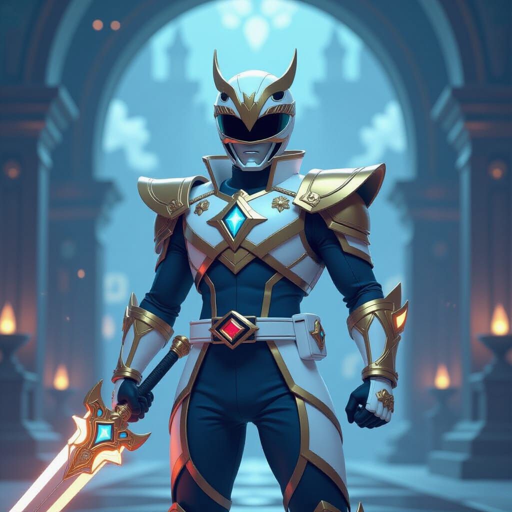 Jaguar Gold Ranger in Kingdom Hearts Attire with Keyblade