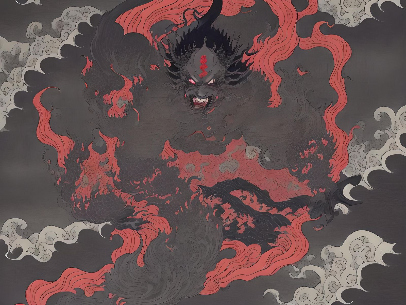 Astral Demon Prince in Ukiyo-e Style