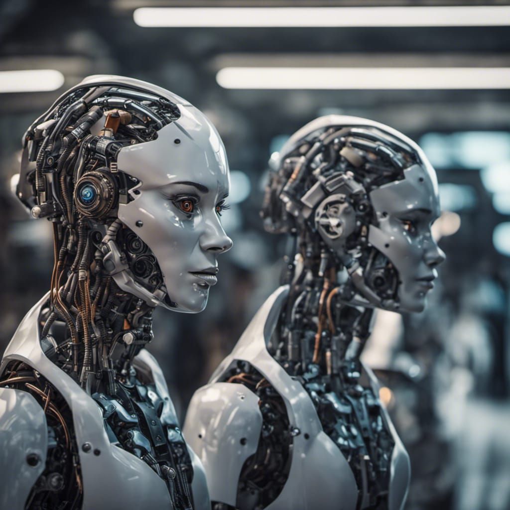 Hyperrealistic Future AI Robots in Cinematic Style