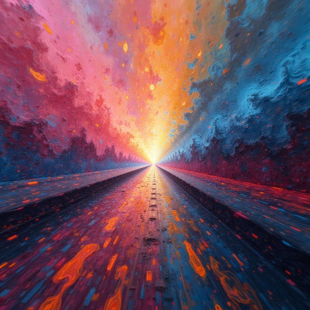 Vibrant, Abstract Explosion of Color and Light