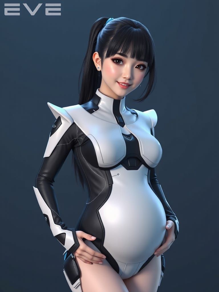 Pregnant EVE from Stellar Blade in 3D Anime Art