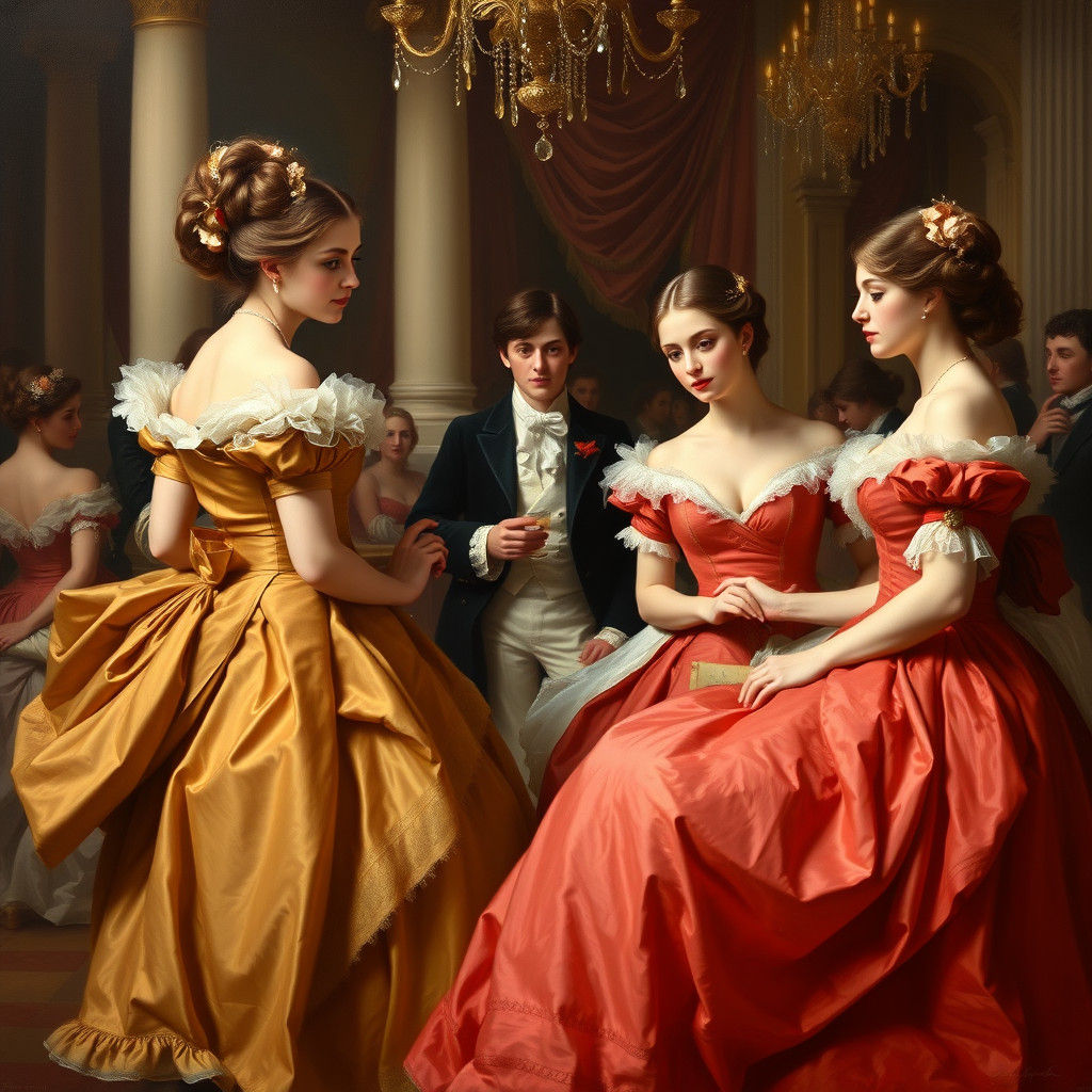 Regency Era Ball: An Angelika Kauffmann-Inspired Oil Paintin...