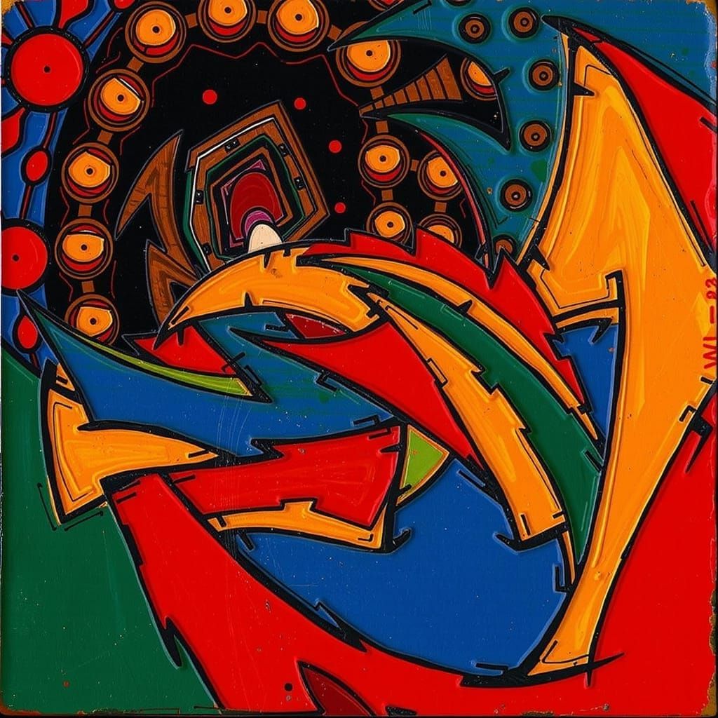 Red Vortex Swirls in Dynamic Motion