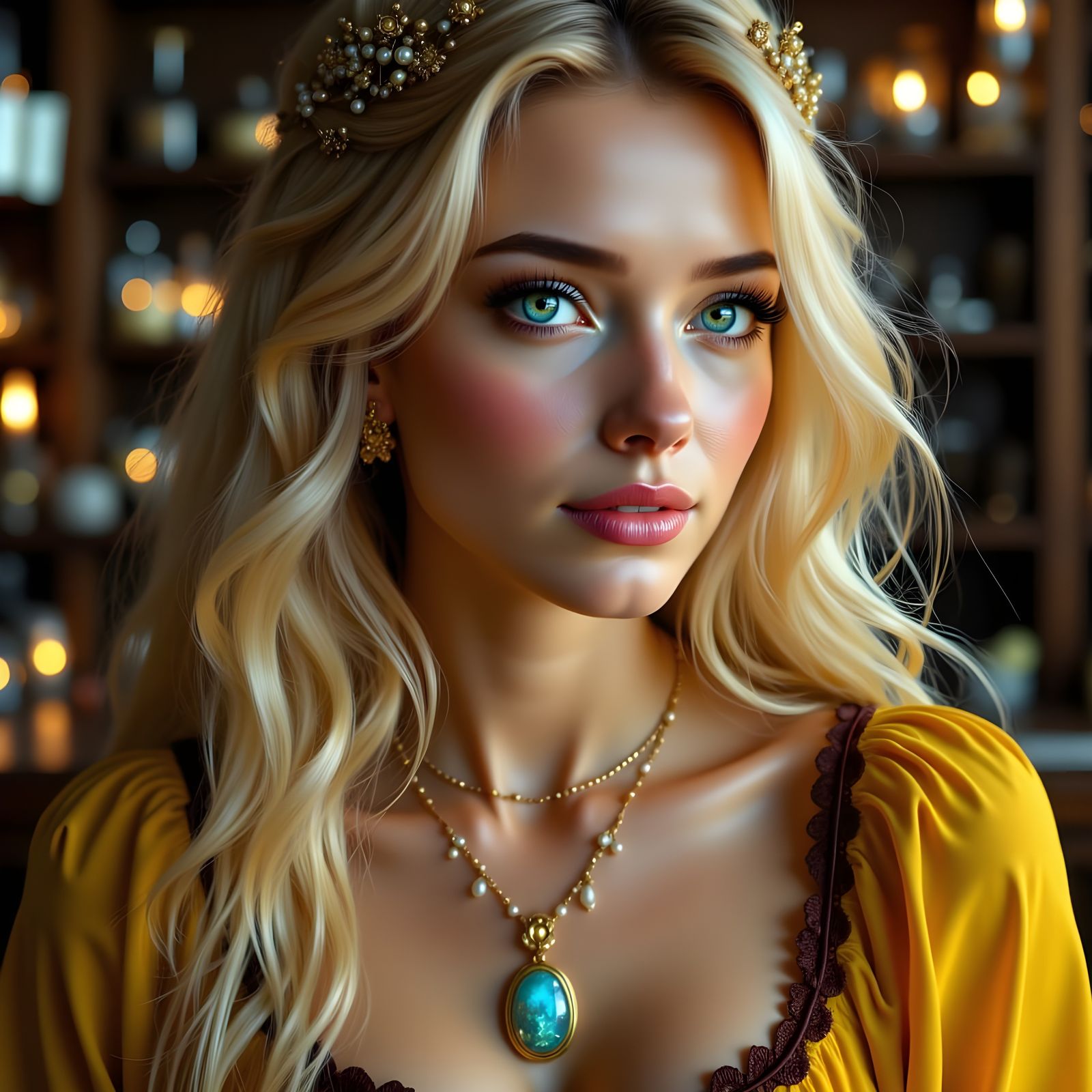 Goddess of Forbidden Love in Opal Adornments