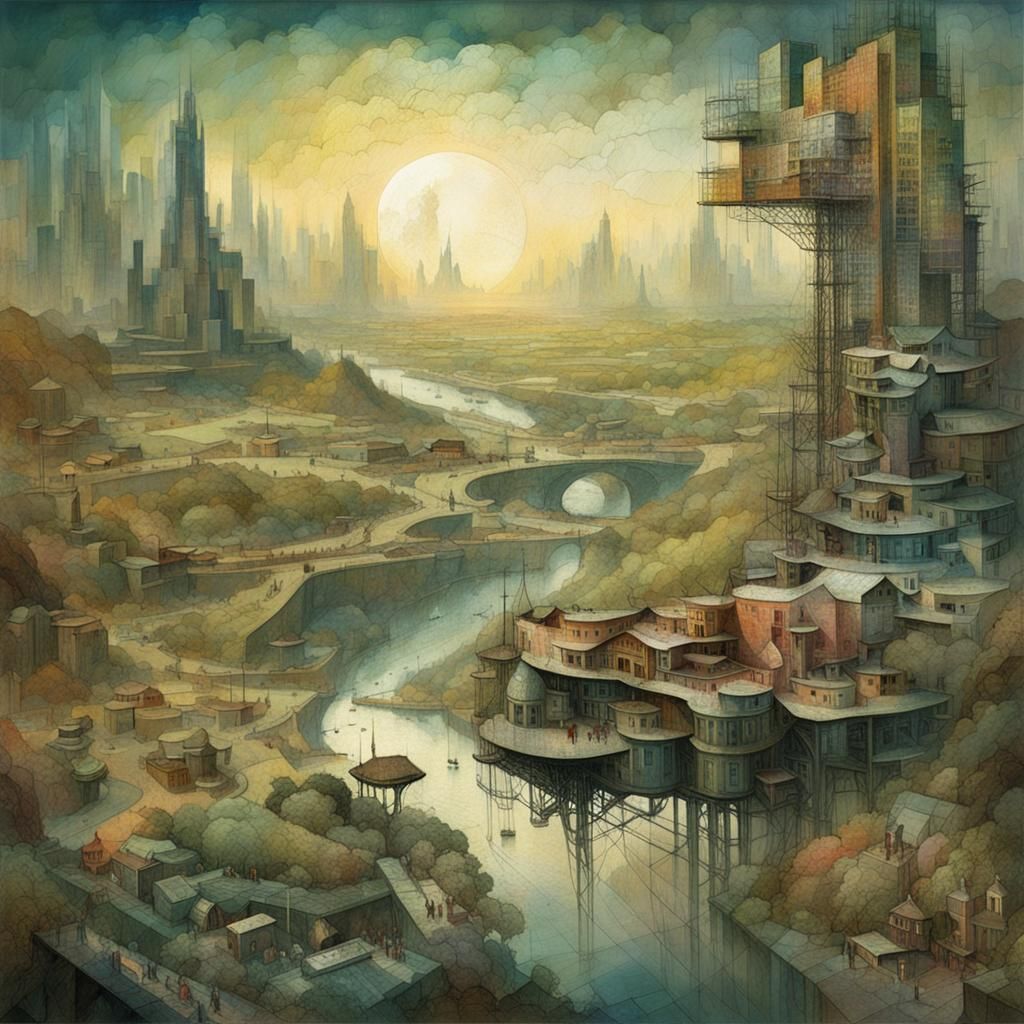 Dreamlike Landscape Inspired by Boulet and Olschinsky