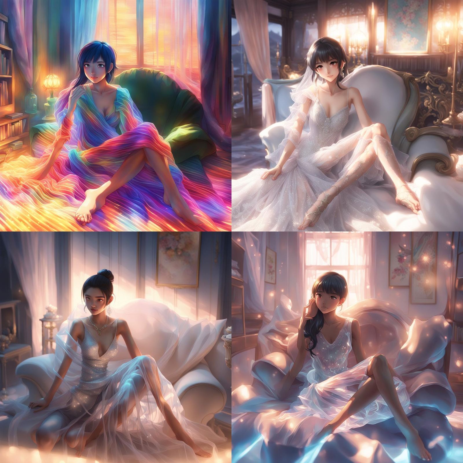 Filipina Woman in Translucent Dress: 3D Anime Art