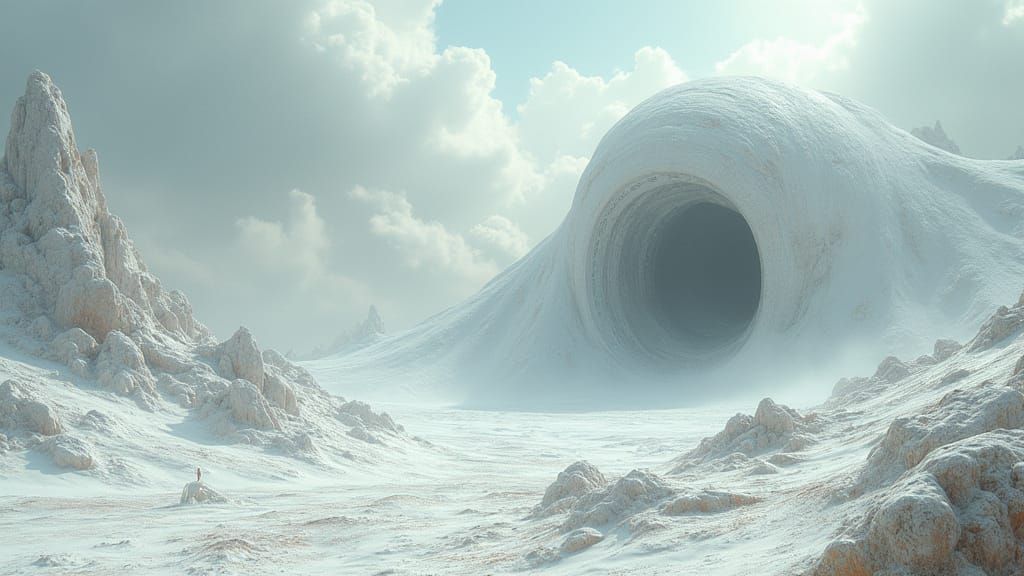 Ethereal Alien Landscape in Pen and Ink Style