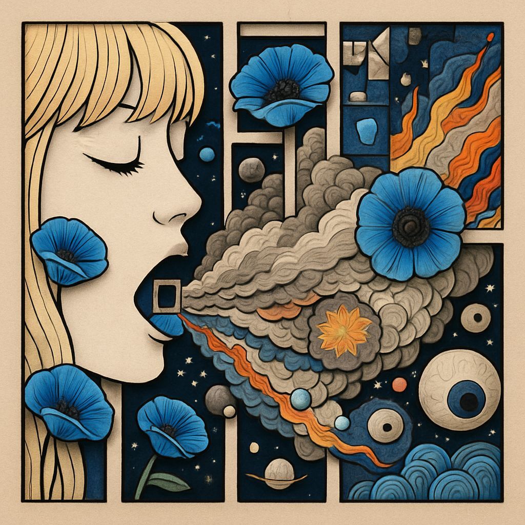 Psychedelic Papercraft Explosion from a Square Window