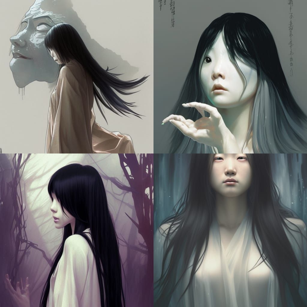 Intricate Portrait of Sadako with Dynamic Lighting