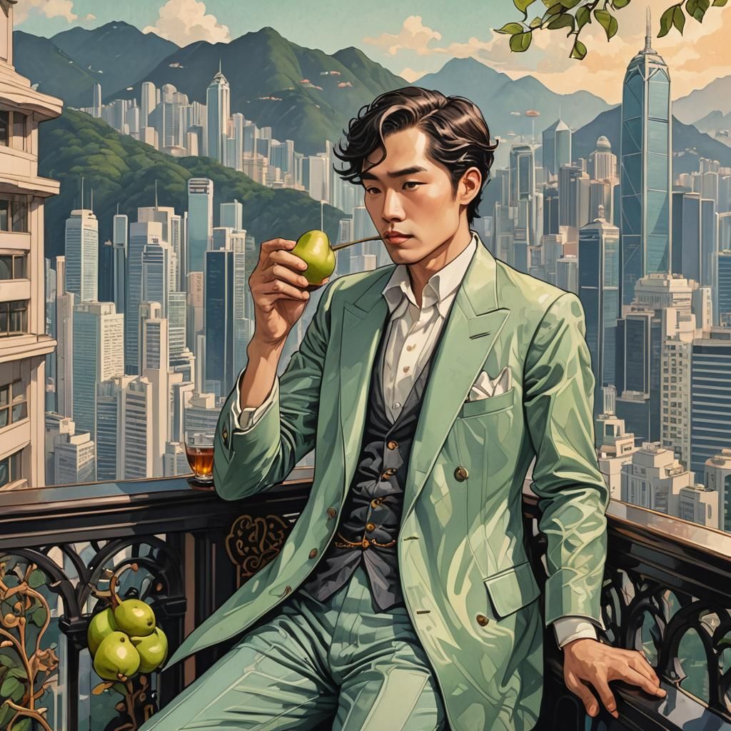 Billionaire Enjoys Pear in Hong Kong, Art Nouveau