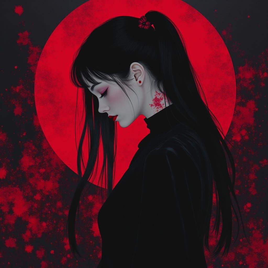 Ethereal Female Vampire in Moonlit Ambiance