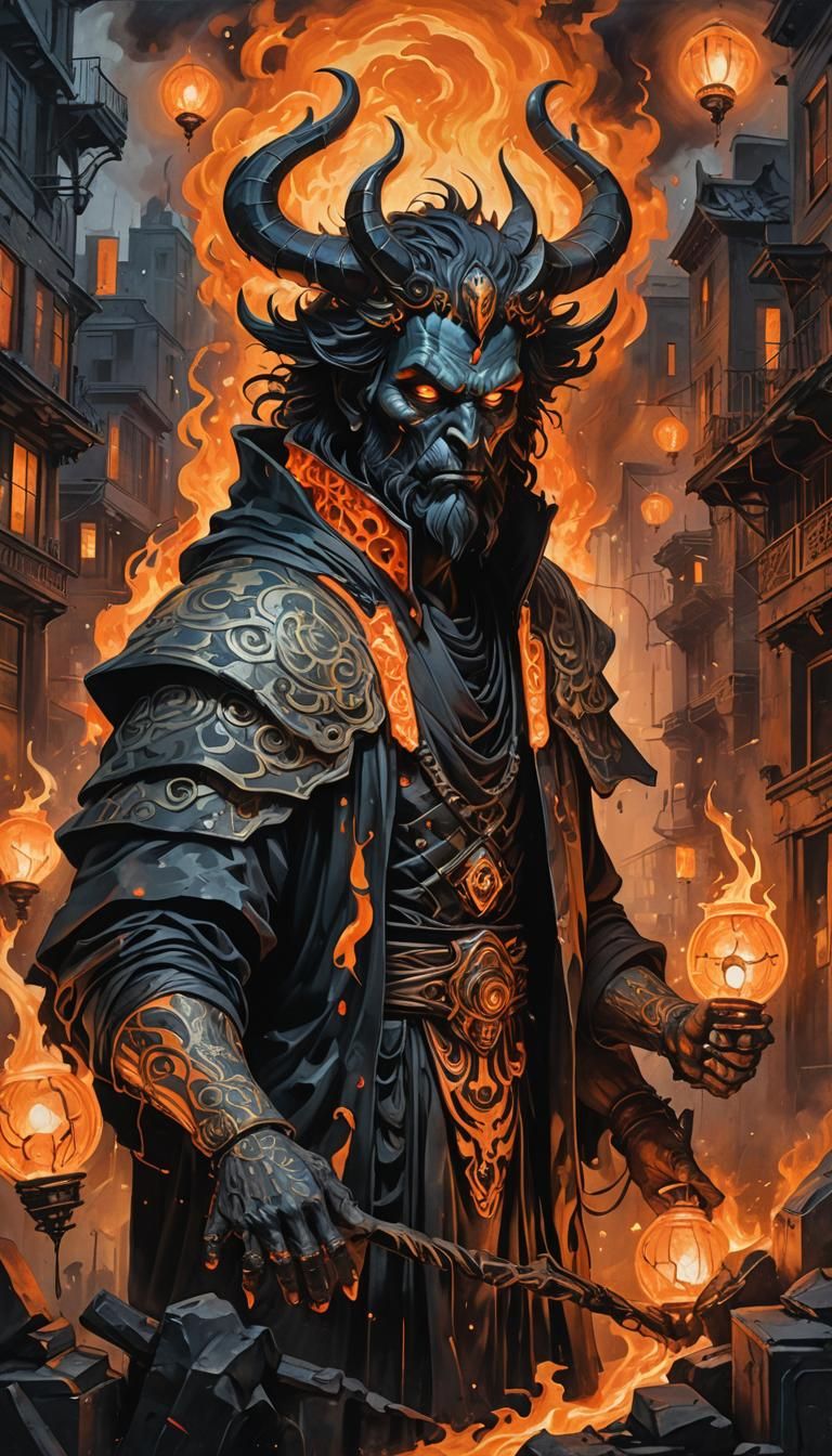 Hades in Graffiti Street Art Style