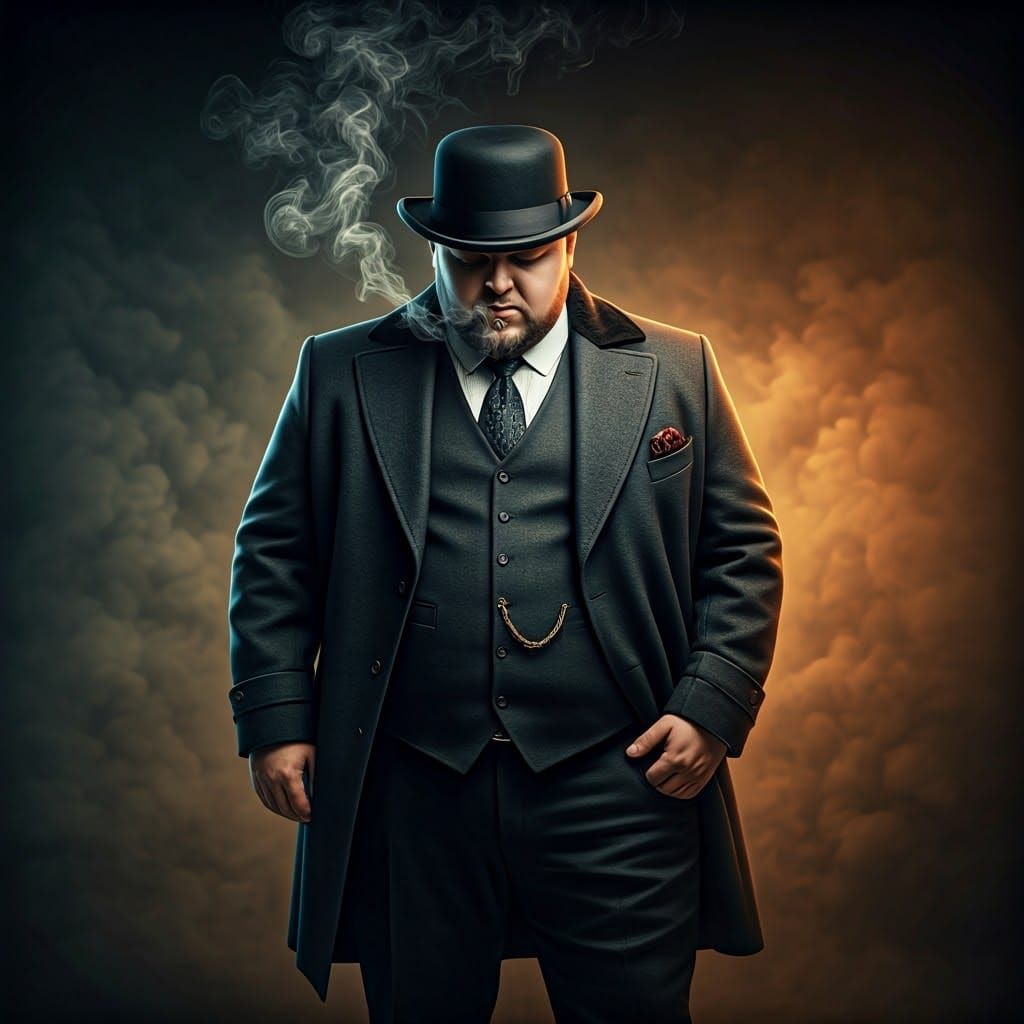 Stout Gentleman in Steampunk-Inspired Formal Wear