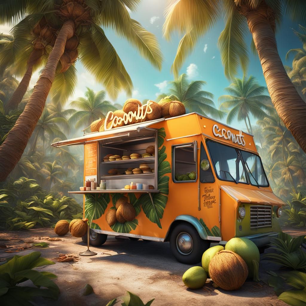 Tropical Food Truck Fantasy Concept Art