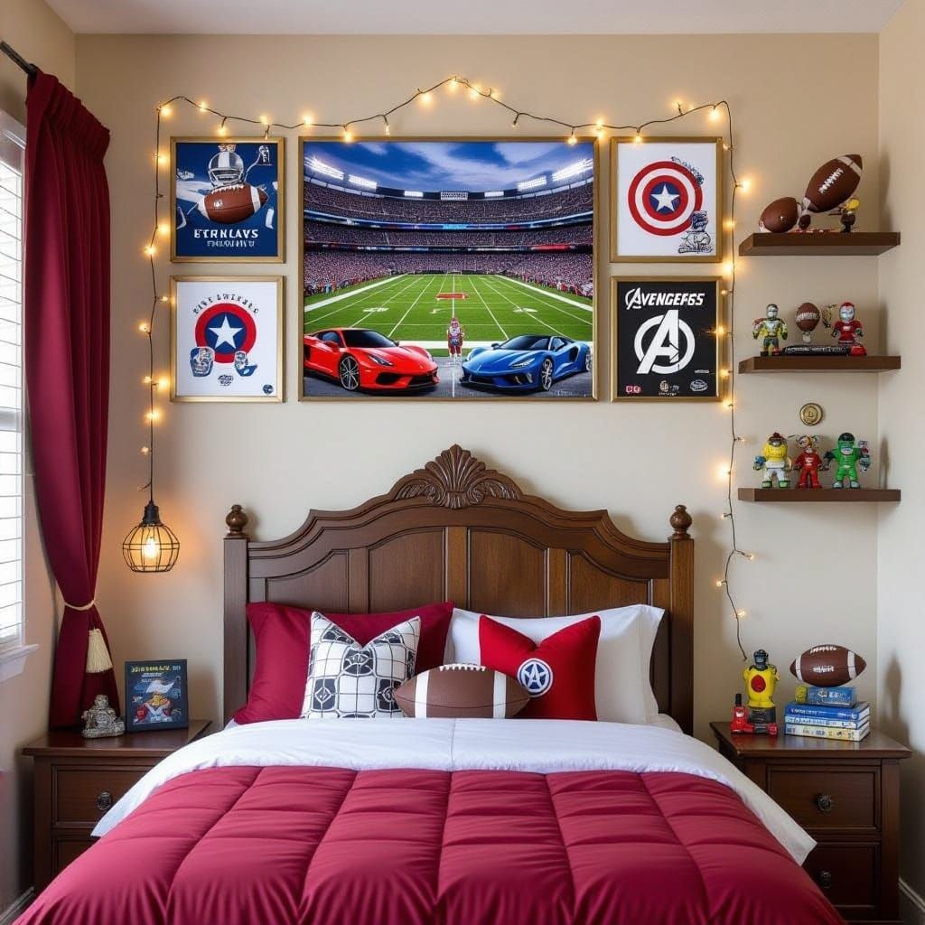 Ultra-Realistic Cozy Bedroom Collage Wall