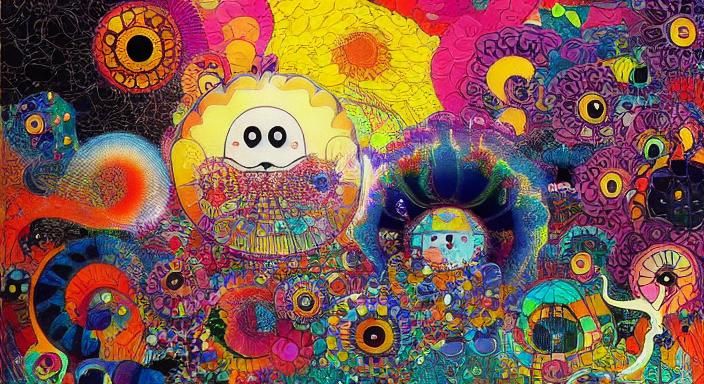 Kaleidoscopic Garden Landscape in Murakami Style