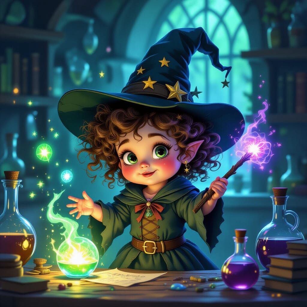Toddler Witch Conjures Magic in Alchemy Lab