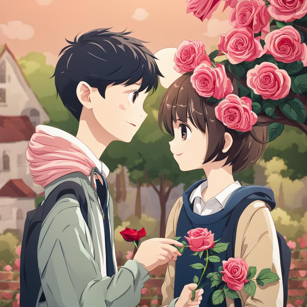 Boy Gives Rose to Girlfriend: A Sweet Moment