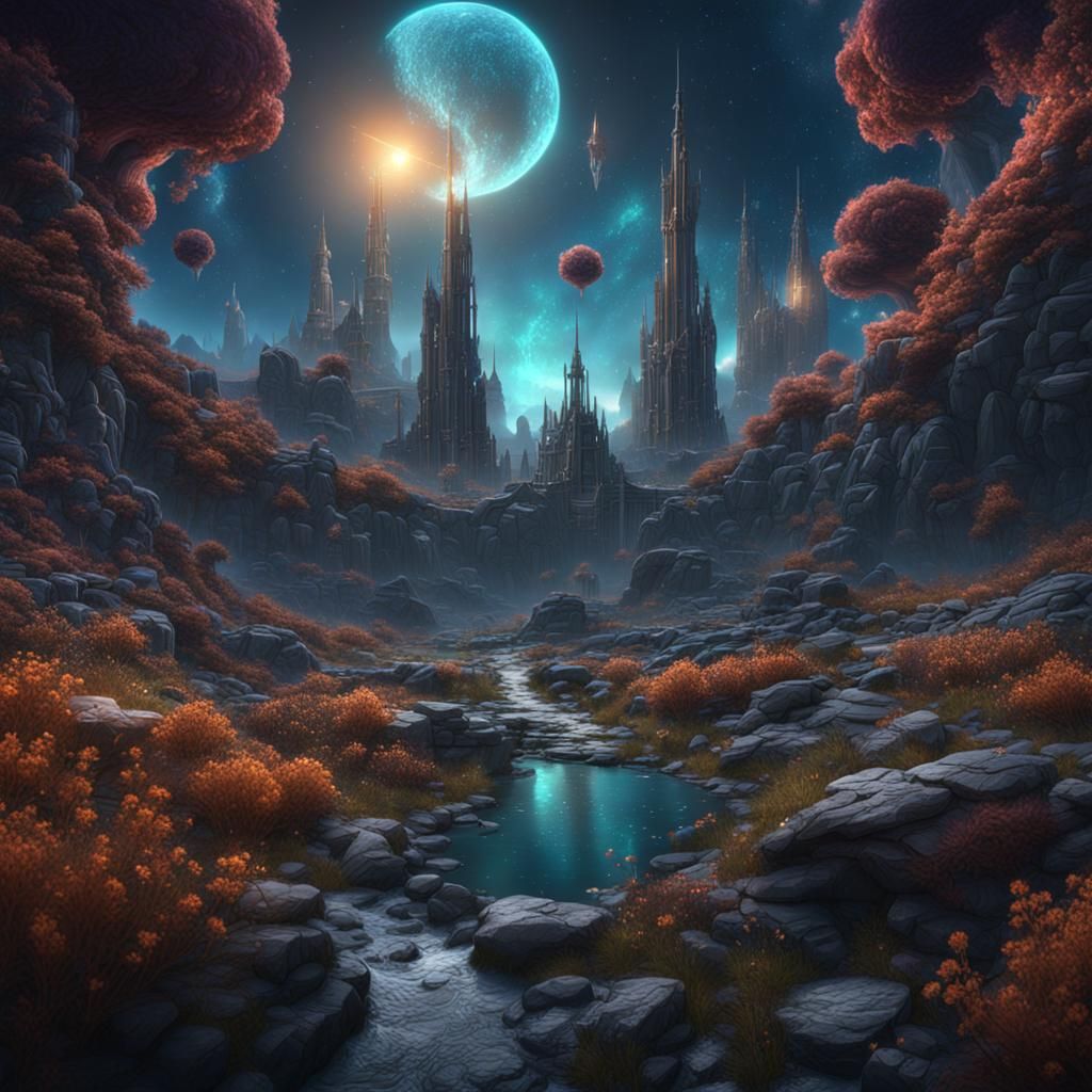 Fantastical Cosmos Concept Art in Deep Color