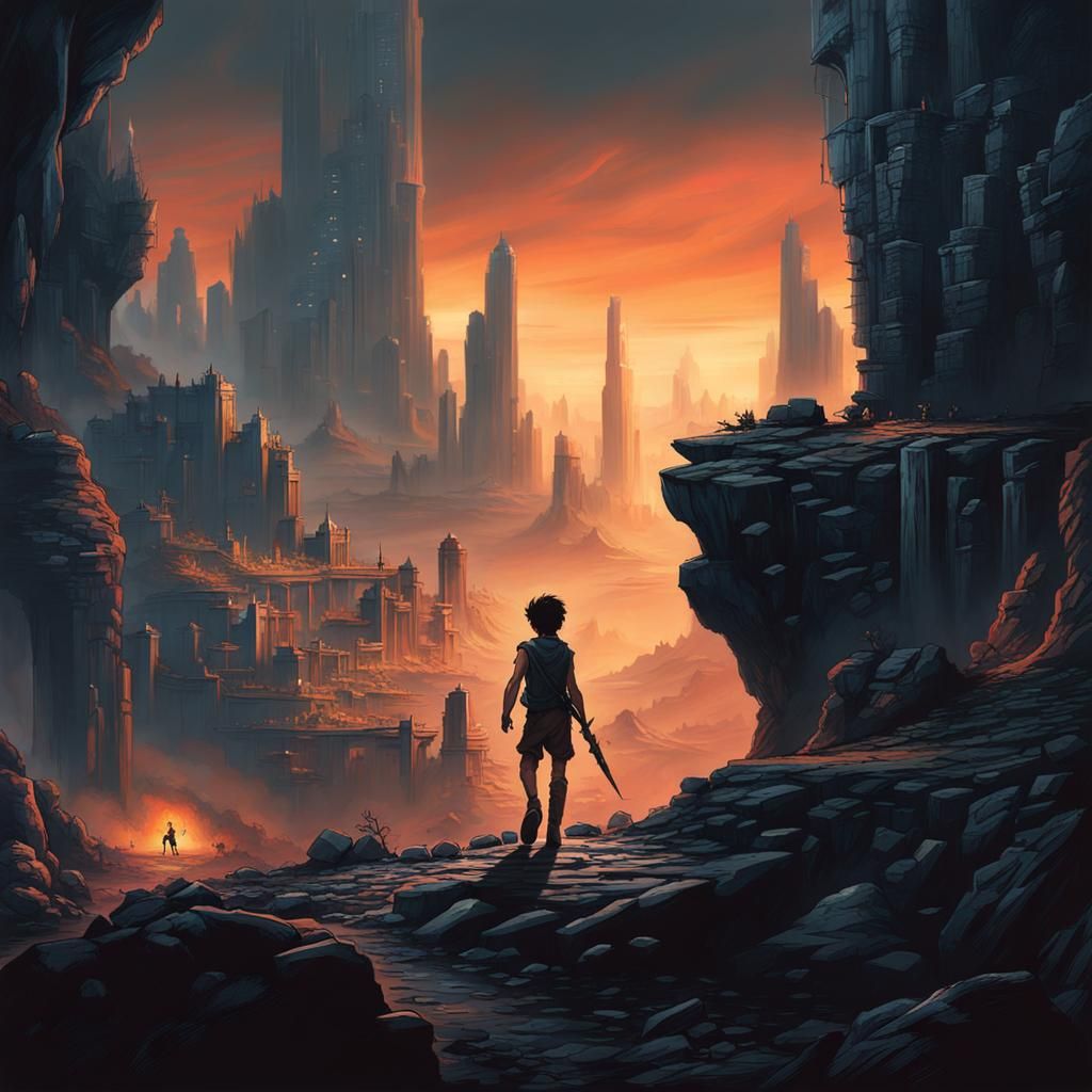 Cave Boy in a Dark, Futuristic World